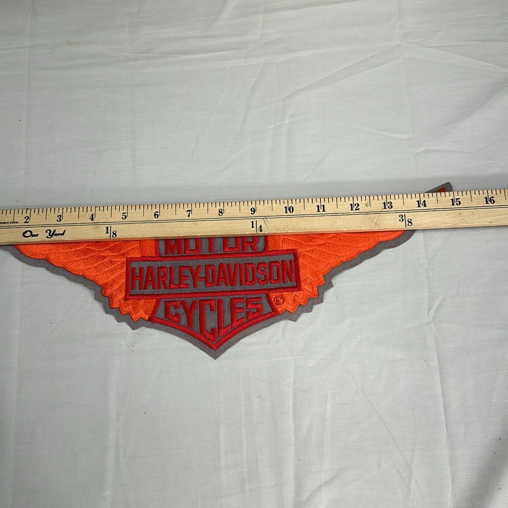 Vintage Official Harley Davidson Large Orange Wings Patch - Picture 3 of 5